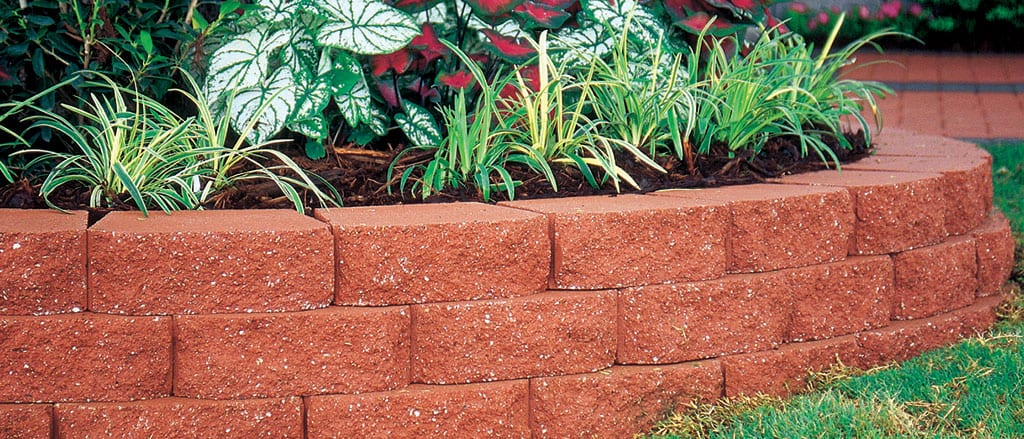 Red Concrete Garden Blocks